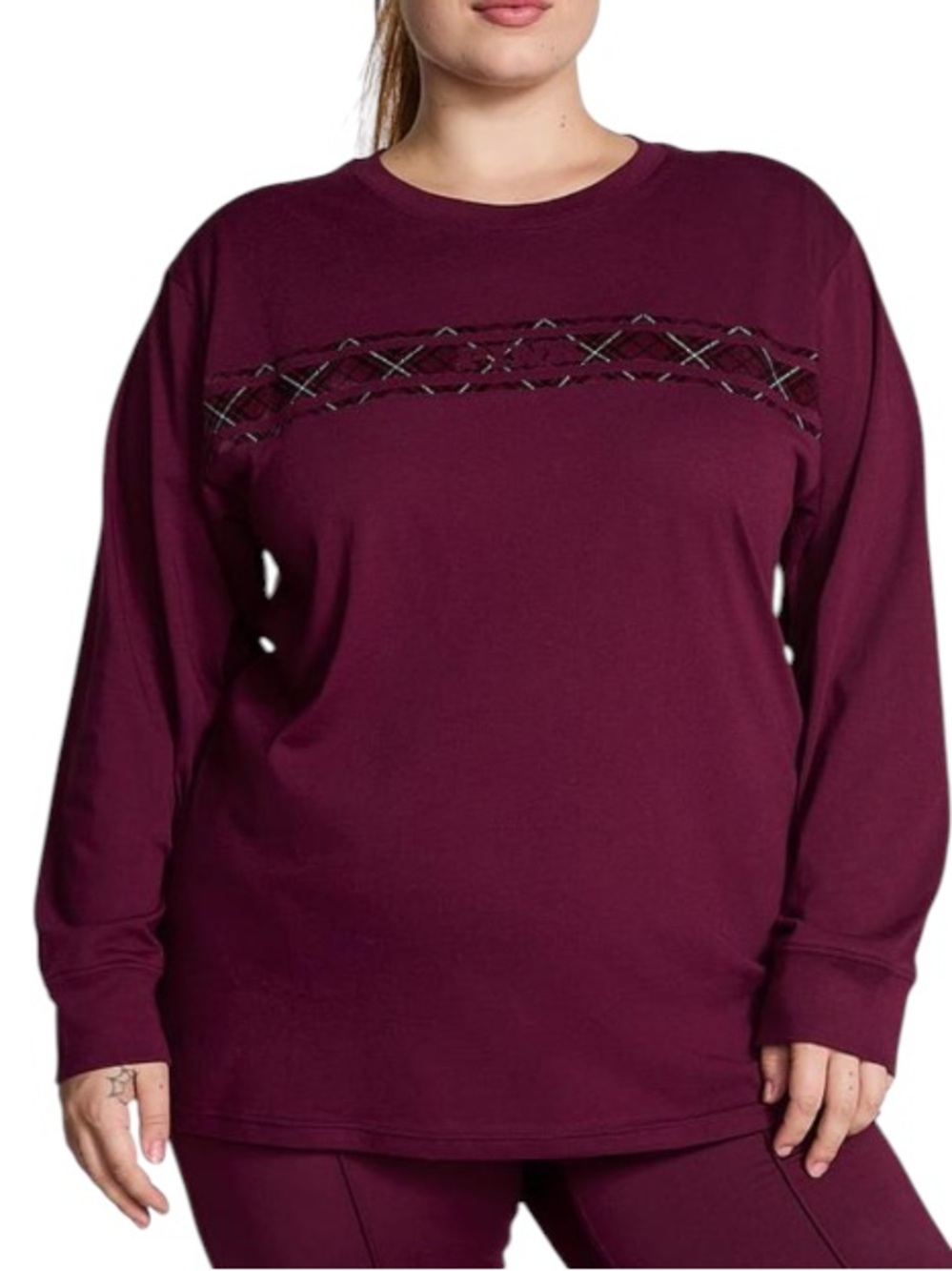 PINK Campus Maroon Logo Long Sleeve